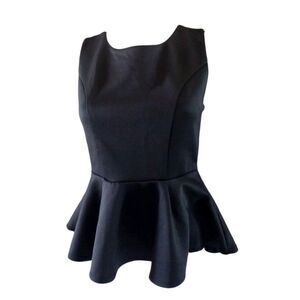 Timing Blouse Woman S Black Peplum‎ Sleeveless Top Casual Career Business Chic